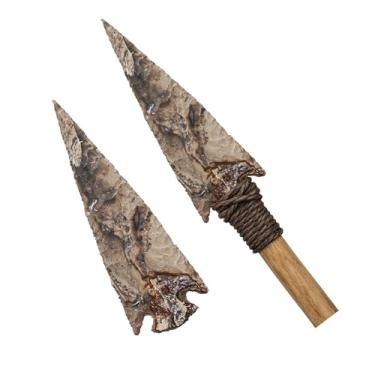 Imagem de Lord of Battles Ponta de flecha de pederneira medieval (2.5 cm-25.4 cm Crystal and Healing Stone Flint Rock Arrow Heads for DIY Project Craft Point Jewelry Making (conjunto de 2, 12,7 cm)