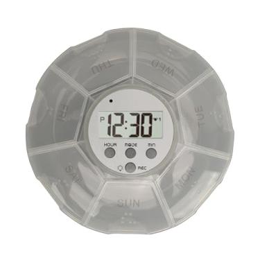 Imagem de Smart Pillbox, Cartucho de Drogas Semanal de Pillorganizador de 7 Dias de Pilldispenser para Idosos e Tamanho Portátil Cego (Branco)