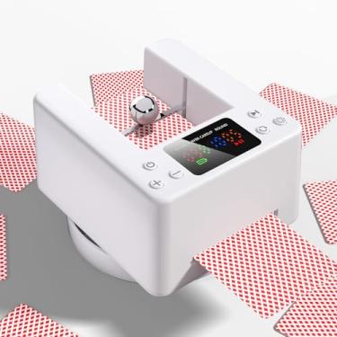 Imagem de Máquina automática de revendedor de cartas para pôquer: Distribuidor automático de cartas recarregável para decks de 1/2/3 - rotação de 180° 360° Dispensador de cartas silencioso para jogo de cartas