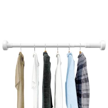 Imagem de Varões de chuveiro para banheiro, varões de toalha para banheiro - Barra de chuveiro retrátil de aço inoxidável para banheiro sem broca | Haste de suporte para roupas de -roupa, rack de secador de rou