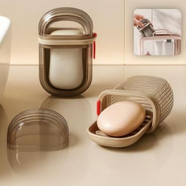 Imagem de Saboneteira para Viagem com Estojo Escorredor – Dupla Drenagem, Compacta, À Prova de Vazamentos – Tampa com Encaixe Firme – Ideal para Viagens, Academia, Banho e Camping