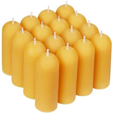 Imagem de Velas de emergência de cera de abelha natural, queima de longa duração para ambientes externos, internos, emergências, falta de energia - pacote com 15 - vela amarela fina de cera de abelha
