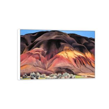 Imagem de Georgia O'Keeffe Famosa arte de parede impressões em tela pronto para pendurar - cinza colina-quadro branco pintura para decoração de sala de estar 20x30cm8x12in