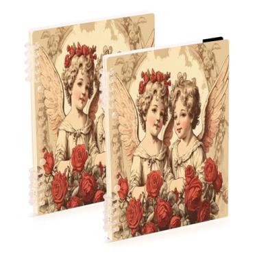 Imagem de Burbuja Cadernos de cupido dos namorados, papel pautado universitário A5 com 60 folhas, fichário para diário, escritório, 2 unidades