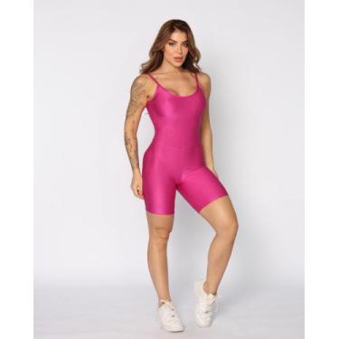 Imagem de Macaquinho Melina Fitness Feminino Alça Fina Justo Academia Treino Cor