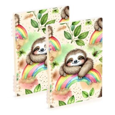 Imagem de Burbuja Cadernos com nome, papel pautado universitário A5 com 60 folhas, fichário para escritório, 2 unidades