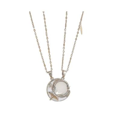 Imagem de Pingente De Coração Com Abraço De Anjo Sol E Lua, Colares Magnéticos P