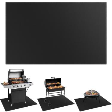 Imagem de SecuCaptain Tapete para churrasqueira externa - Tapetes grandes 76 x 122 cm, almofada dupla face à prova de fogo para lareira interna, resistente ao calor, impermeável, protetor de piso para terraço e