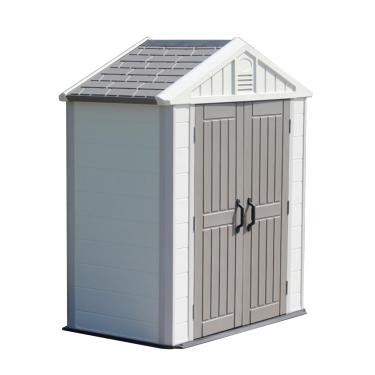 Imagem de NRNQMTFZ Galpão de armazenamento ao ar livre, galpão de jardim de metal, galpão de armazenamento de quintal com portas duplas bloqueáveis, pode ser usado como galpão de bicicleta, para quintal