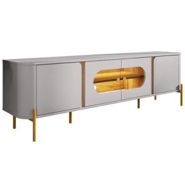 Imagem de Rack Para Sala De Estar Tv 75 Pol Orgânico Suy B02 Off White Cinamomo 