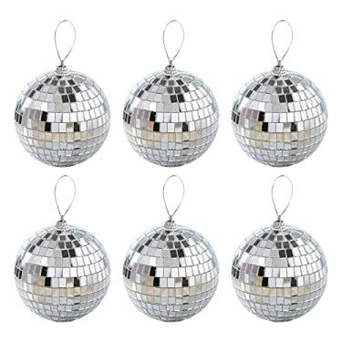 Imagem de Cocoarm Enfeites de árvore de Natal Decorações de árvore de Natal Ornamentos de Bola de Espelhos Bola de Discote (6cm)
