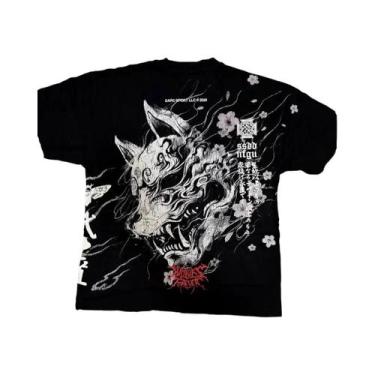 Imagem de Camiseta Unissex Harajuku Gótica Samurai Streetwear Fashionable Dark K