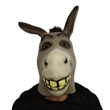 Imagem de Fantasia de cosplay de Halloween Mask Shreks Donkey, látex para adulto