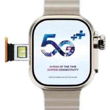 Imagem de Smart Watch Microwear Ultra 3 Ai 5g Chip Camera Android AmoLED Chatgpt Baixa Apps + Acessorios Cor Prata