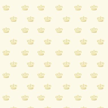 Imagem de Papel De Parede Amarelo Com Coroa Dourada Infantil Adesivo