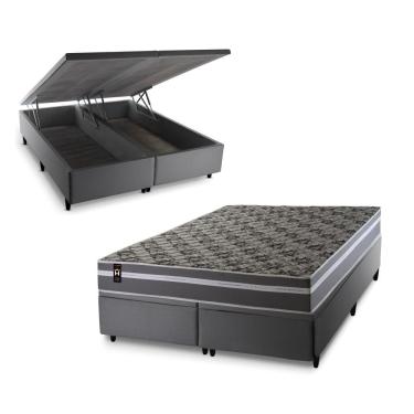 Imagem de Cama Box Baú Miami Espuma D33 193x203 Cinza King House