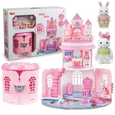 Imagem de Brinquedo Maletinha Castelo Casinha Feliz Com 24 Peças Para Meninas - 