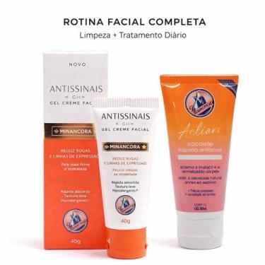 Imagem de Kit Minancora Sabonete Facial Action +Gel Antissinais Facial