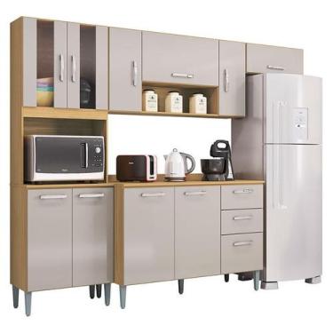 Imagem de Cozinha Lavínia Balcão com Tampo Damasco Off White - Poquema - Poquema