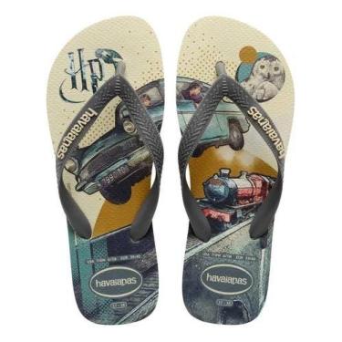 Imagem de Chinelo havaianas harry potter fc, Bege palha, Cinza, 37/38