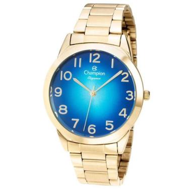 Imagem de Relógio CHAMPION feminino dourado azul CN24404A