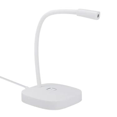 Imagem de 01 02 015 Microfone de mesa USB, microfone para laptop, posição ajustável de 360°, estilo pescoço de ganso com interruptor de toque para gravação de jogos (branco)