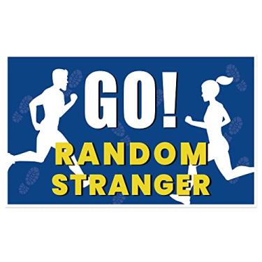 Imagem de Faixa Maratona de Boston, Faixa Grande Marathon Runner, Placa de Decoração de Corrida de Meia Maratona, Go Random Stranger Flag (1,4 x 0,8 m)