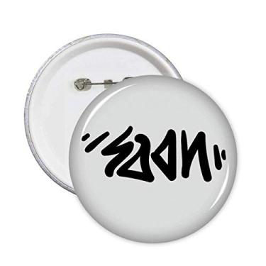 Imagem de Soon Funny Quote Alfinetes de escrita à mão botão redondo decoração de roupas 5 peças