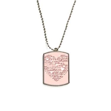 Imagem de DIYthinker Colar para animais de estimação com pingente de corrente de aço inoxidável para dia dos namorados rosa e branco