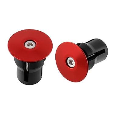 Imagem de Deevoka 2 peças de plugues de guiador de bicicleta, plugues de barra de bicicleta leves tampas de barra de trava de expansão para mountain road bike, Sem marca vermelha