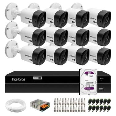 Imagem de Kit 12 Câmeras Bullet VHC 1120 B HDCVI HD 720P IP66 Visão Noturna 20M Intelbras + DVR MHDX 1216 com 16 Canais Multi HD Intelbras + HD 1TB Purple