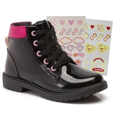Imagem de Bota Infantil Klin Rock 175 Preto/Pink/Rosa Claro-Feminino