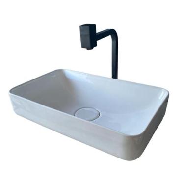 Imagem de Cuba para banheiro 47 x 28 de louça grande cuba de apoio retangular lu