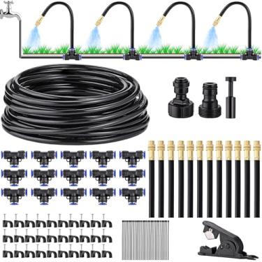 Imagem de Mornajina Kits de irrigação automática por gotejamento sistema de irrigação de jardim, inclui mangueira de tubulação de irrigação de 1,7 m e 20 peças de bico de névoa atomizadora de conta-gotas de