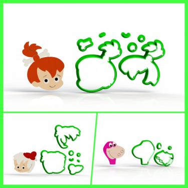 Imagem de Cortador Kit Flintstones - 3 Modelos Modulares Tamanho 5 Cm