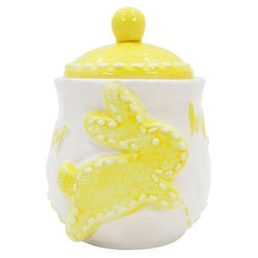 Imagem de Açucareiro De Coelhinho Da Páscoa Amarelo Em Cerâmica - 355ml