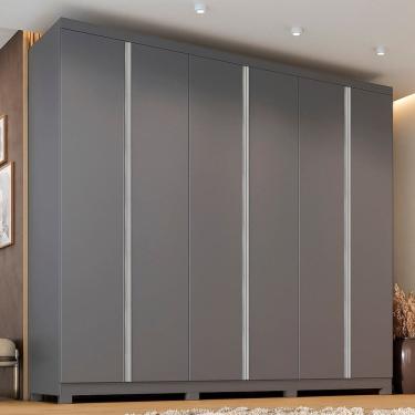 Imagem de Guarda-roupa Casal 6 Portas com Pés Monte Carlo Onix