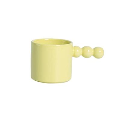 Imagem de Caneca de cerâmica xícara de café com leite doméstico personalidade criativa xícara de chá presente de menina pode ser aquecida com alça de cabaça cristalizada caneca de café (cor: latão)