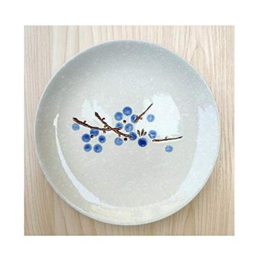 Imagem de Prato de serviço pratos de jantar florais de porcelana de 16,5 cm, prato redondo de salada de sobremesa, pratos de lanche, pratos de aperitivo adequados para família, festas e pratos de restaurante