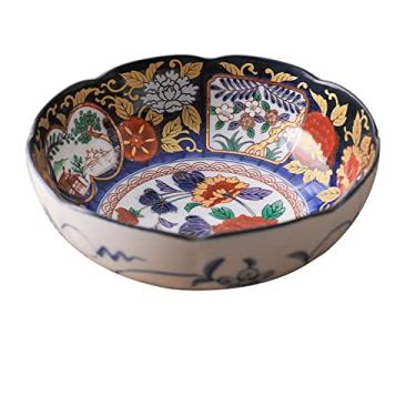 Imagem de Tigela de cereal, tigelas de porcelana, tigelas de sopa de cerâmica, tigela grande como tigelas de ramen, tigelas de salada, para tigelas de sopa de aveia para cozinha (cor: B)