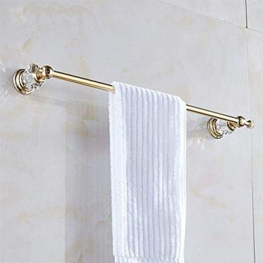 Imagem de ZJYWMM Toalheiro de polo único, barra de toalha banhada a ouro de cristal de cobre, toalheiro antiferrugem não desbota para banheiro, cozinha, escritório-E 70 cm (28 polegadas)