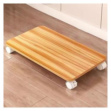 Imagem de HYUIO Suporte para impressora sob a mesa com rodas de bloqueio Carrinho de impressora móvel de 1 camada para pequenos espaços prateleira de impressora (bege 40 x 45)