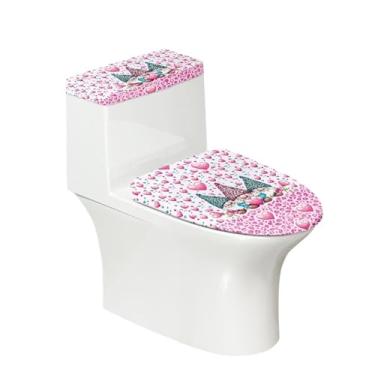 Imagem de Vanideaoty Decoração de tampa de vaso sanitário Love Hearts para adultos Gnomo 2 peças serve para a maioria dos tanques e tampas de vaso sanitário Decorações de Dia dos Namorados