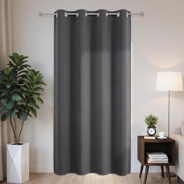 Imagem de Joydeco Cortinas blackout para portas deslizantes de pátio 246 cm de comprimento, cortinas divisórias de quarto com ilhós, cortinas blackout térmicas extra largas para quarto e sala de estar (cinza