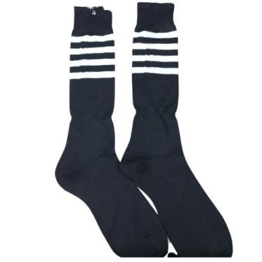 Imagem de Kit C/15 Pares Meião Futebol Profissional Liso Tamanho Único 40/45 1 F