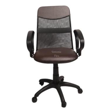 Imagem de Cadeira Diretor Tela Giratória Faixa E Braço Fixo Corano - Sintonia Fl