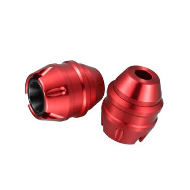 Imagem de Motoforti 1 par de estrutura de garfo antiqueda deslizante para motocicleta roda dianteira garfo quadro sliders proteção contra quedas tampas anti-impacto CNC liga de alumínio vermelho longa duração