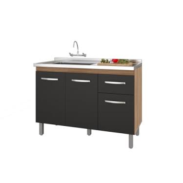 Imagem de Balcão de Pia Anita Duas Portas Tres Gavetas Savana Black