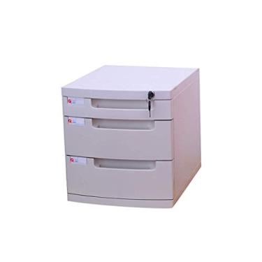 Imagem de Organizador de documentos – Armário de arquivo com acabamento de mesa, armário de armazenamento com gaveta de bloqueio, armário de dados, cinto de segurança
