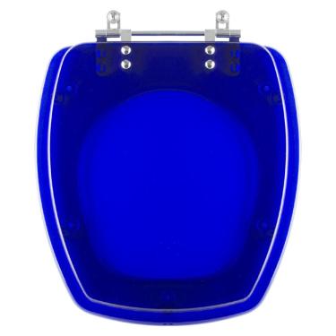 Imagem de Assento Sanitário Poliester Thema Azul Transparente Para Vaso Incepa